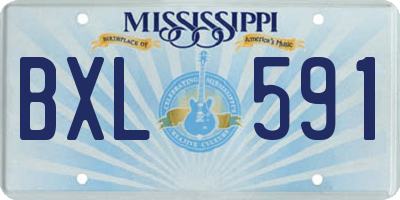 MS license plate BXL591