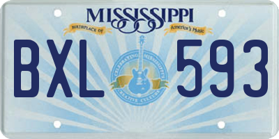 MS license plate BXL593