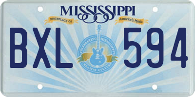 MS license plate BXL594