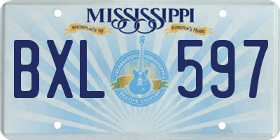 MS license plate BXL597