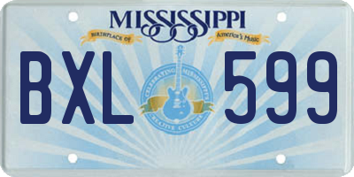 MS license plate BXL599