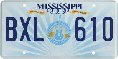 MS license plate BXL610