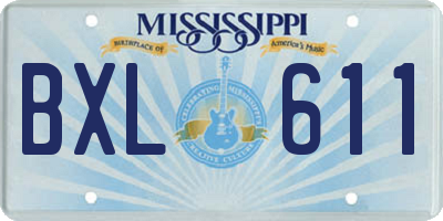 MS license plate BXL611