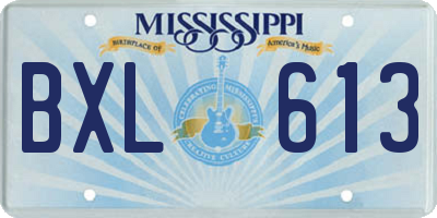 MS license plate BXL613