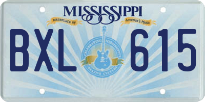 MS license plate BXL615