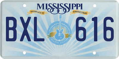 MS license plate BXL616
