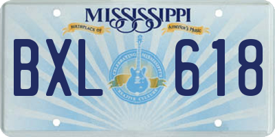 MS license plate BXL618