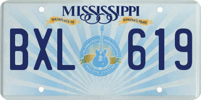 MS license plate BXL619