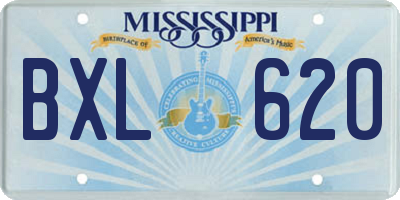 MS license plate BXL620