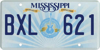 MS license plate BXL621