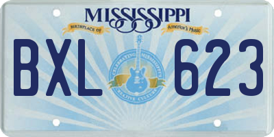 MS license plate BXL623