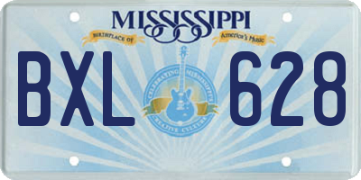 MS license plate BXL628