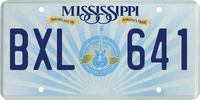 MS license plate BXL641