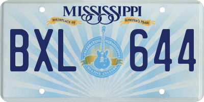MS license plate BXL644