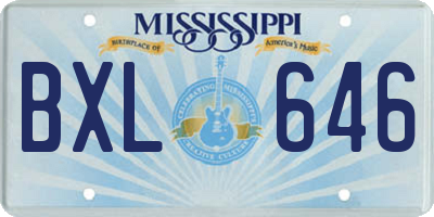 MS license plate BXL646