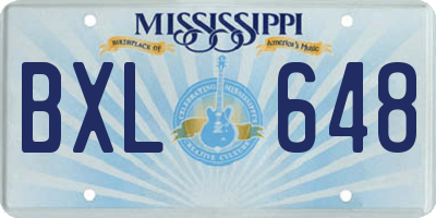 MS license plate BXL648
