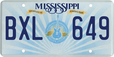 MS license plate BXL649