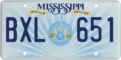 MS license plate BXL651