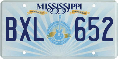 MS license plate BXL652