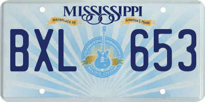 MS license plate BXL653