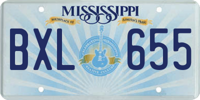 MS license plate BXL655
