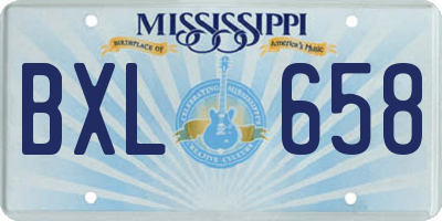 MS license plate BXL658
