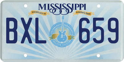 MS license plate BXL659
