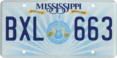 MS license plate BXL663