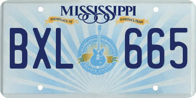 MS license plate BXL665
