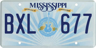 MS license plate BXL677