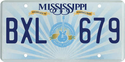 MS license plate BXL679