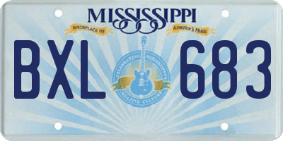 MS license plate BXL683