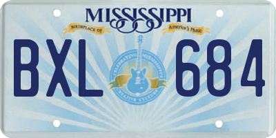 MS license plate BXL684
