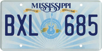 MS license plate BXL685