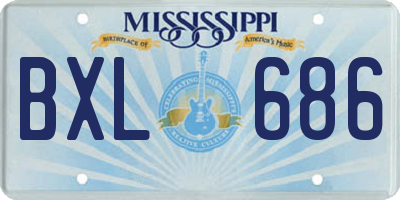 MS license plate BXL686