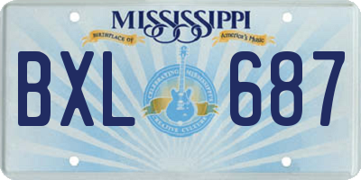 MS license plate BXL687