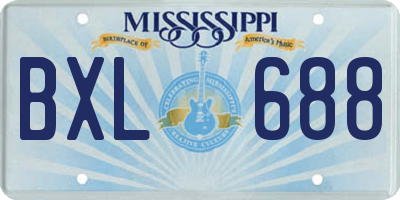 MS license plate BXL688