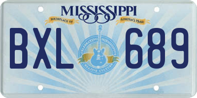 MS license plate BXL689