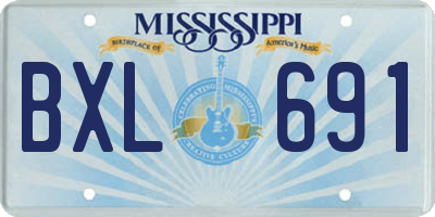 MS license plate BXL691