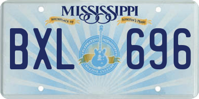 MS license plate BXL696