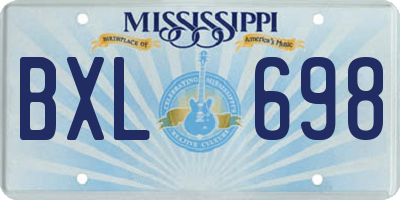 MS license plate BXL698