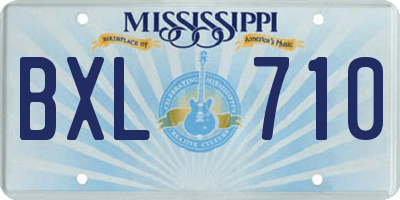 MS license plate BXL710