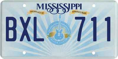 MS license plate BXL711