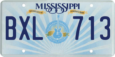 MS license plate BXL713