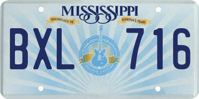 MS license plate BXL716