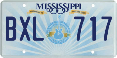 MS license plate BXL717