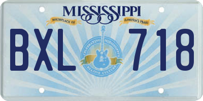 MS license plate BXL718