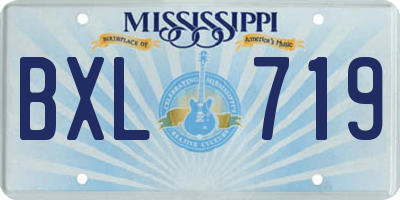 MS license plate BXL719