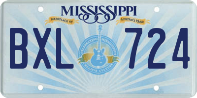 MS license plate BXL724