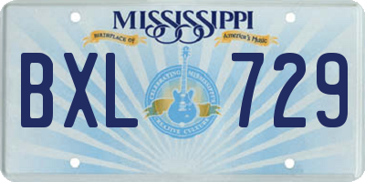 MS license plate BXL729